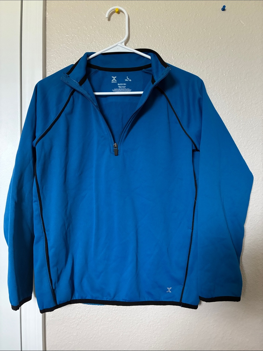 Xersion Blue Lightweight Quarter-Zip Pullover Jacket